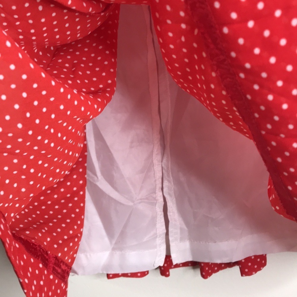 JH Collectibles Women's Pleated A-Line Skirt Red Polka Dot Size 4 - Picture 4 of 10